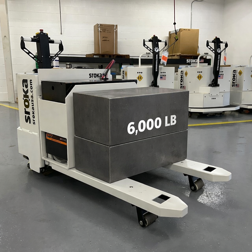 6,000 lb weight on Sroka LWP-60 walkie electric pallet jack
