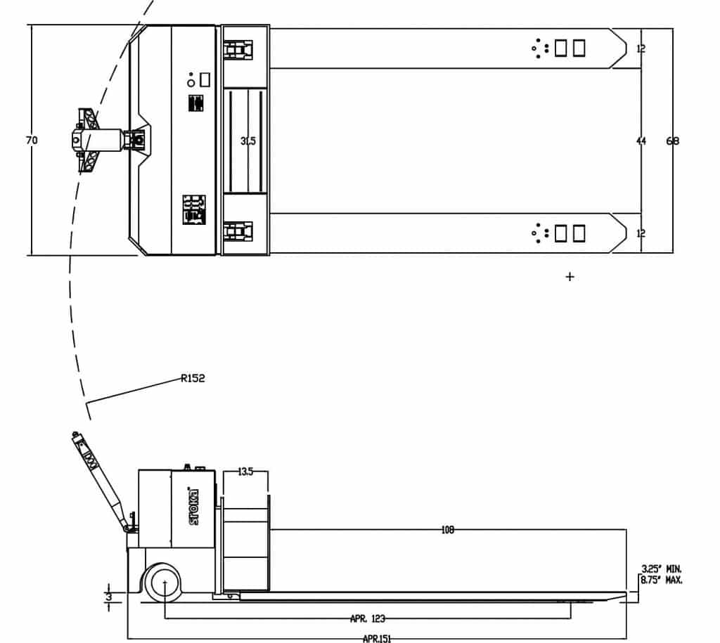 Custom Pallet Truck Configuration Drawing | Sroka