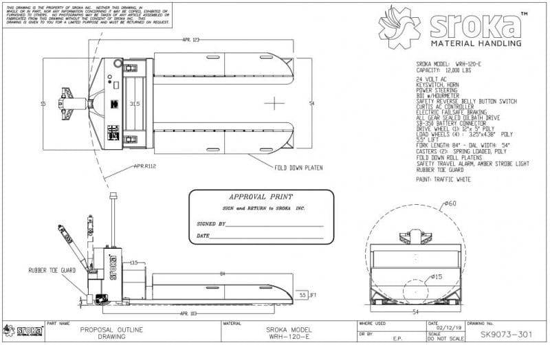 Schematic 12,000 LBS Capacity Paper Roll Handler Sroka 12,000 LBS Capacity Paper Roll Handler | Sroka