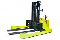 10,000 lb Capacity Walkie Straddle Stacker - Electric Walk Behind Straddle Forklift | Sroka