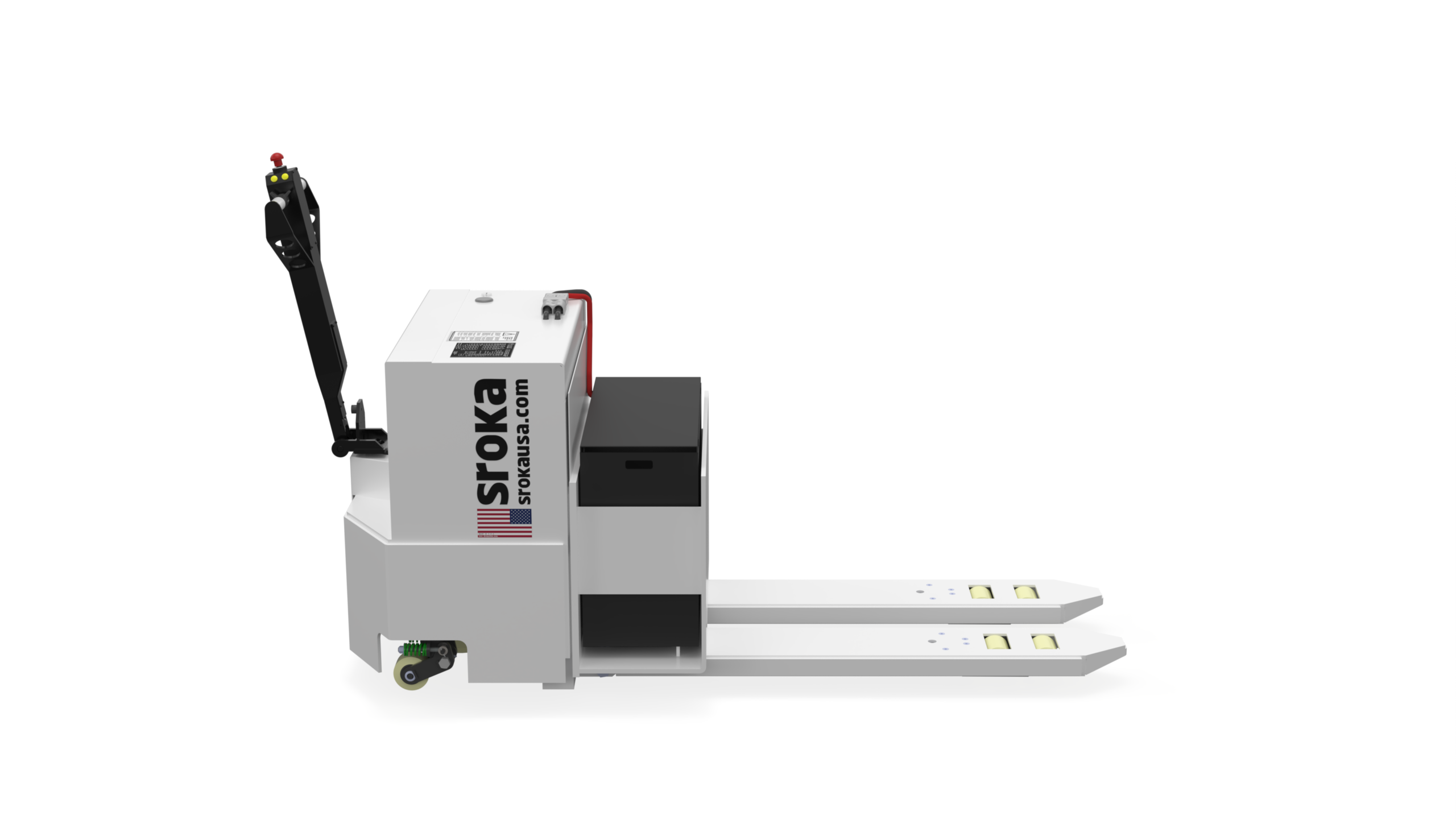LWP-150 15000 lb electric pallet truck side view with AC drive and single-drive configuration