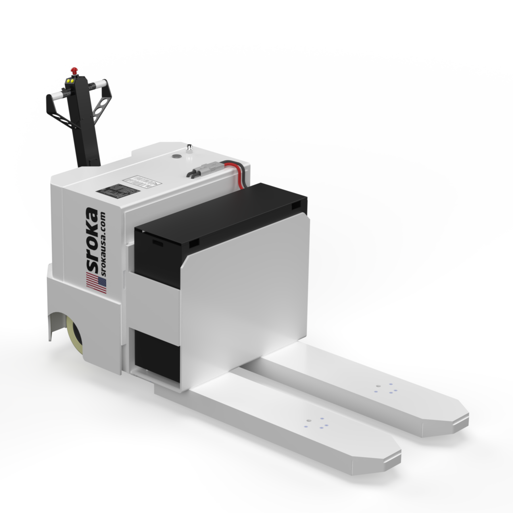 Sroka LWP-200 20,000 lb electric walkie pallet truck with dual-drive electric motors and power steering