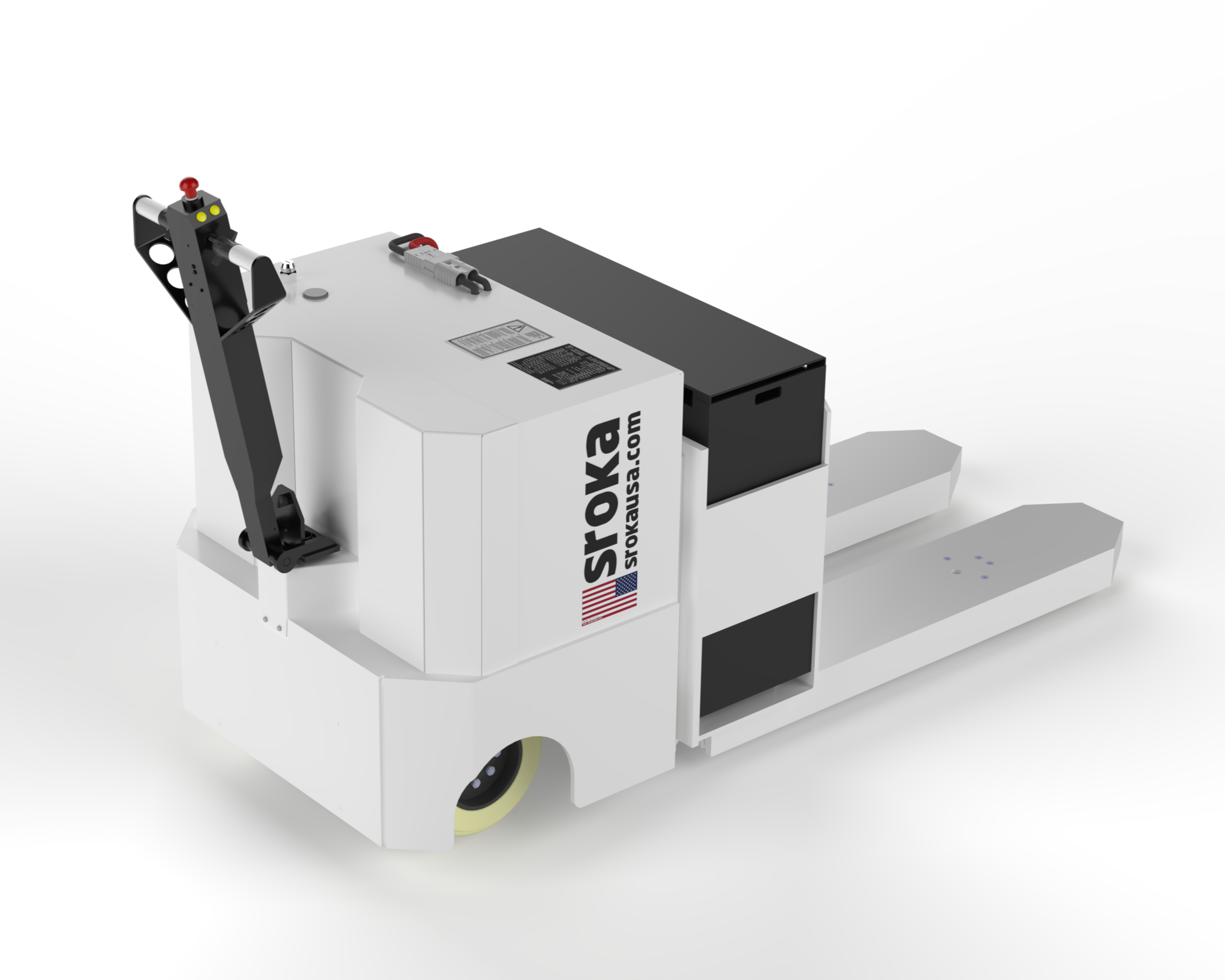 Rear angled view of the Sroka LWP-DD-200 20000 lb electric walkie pallet truck