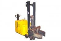 Steel Mill Walkie Counterbalanced Stacker with Clamp Attachment - Electric Walk Behind Counter Balanced Forklift | Sroka